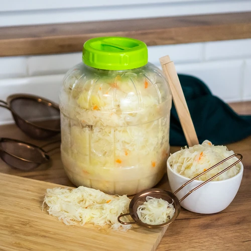 Nedūžtantis, daugiafunkcis rauginimo stiklainis + žnyplės, 5 l - 8
