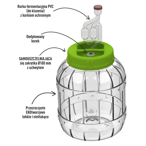Nedūžtantis stiklainis rauginimui, 3 l - 2