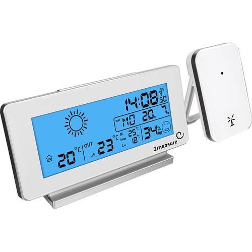 Orų stotelė RCC, DCF – elektroninė, belaidė, su apšviečiamu jutikliu, balta - 2
