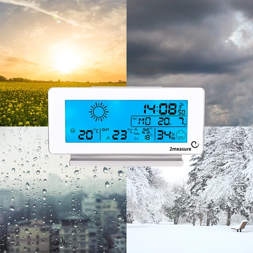 Orų stotelė RCC, DCF – elektroninė, belaidė, su apšviečiamu jutikliu, balta - 17