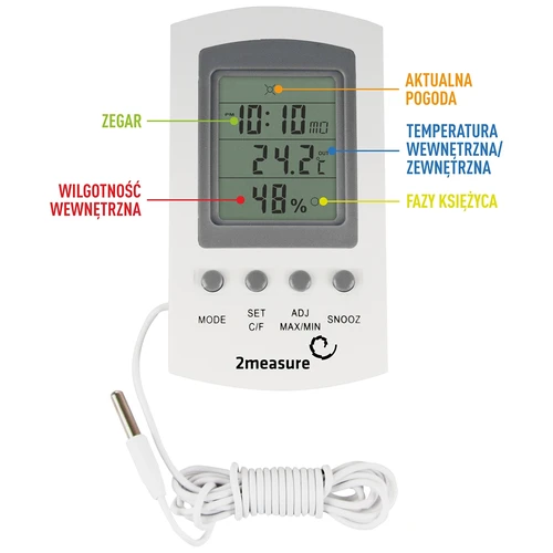 Orų stotis – elektroninė, su zondu, balta - 5