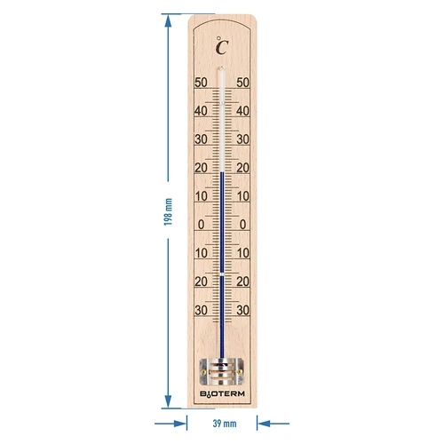 Patalpų termometras su sustiprinta kapiliarinio vamzdelio apsauga (nuo -30 °C iki +50 °C) 20 cm - 2