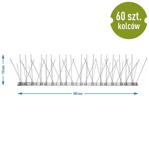 Paukščių atbaidymo spygliukai, ant metalinės juostos, 10 vnt. - 9