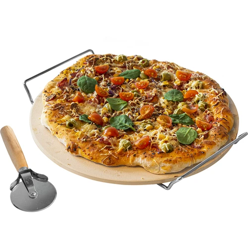 Picos akmuo su laikikliu ir pjaustytuvu, iš kordieryto, apvalus, 33 cm