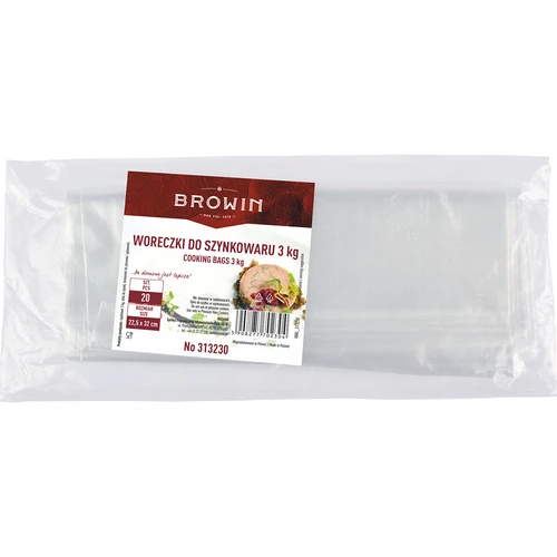 Plastikiniai maišeliai kumpio virimo aparatui 3,0 kg - 20 vnt.