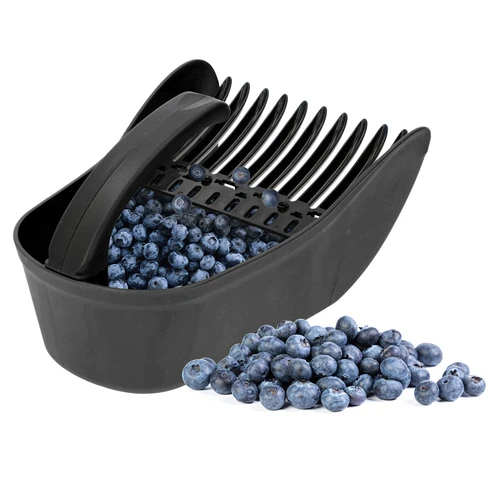 Plastikinis smulkių vaisių rinktuvas, juodas - 5