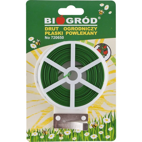 Plokščia sodo viela, padengta PVC, 50 m x 2 mm