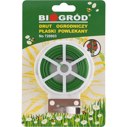 Plokščia sodo viela, padengta PVC, 50 m x 2 mm - 3