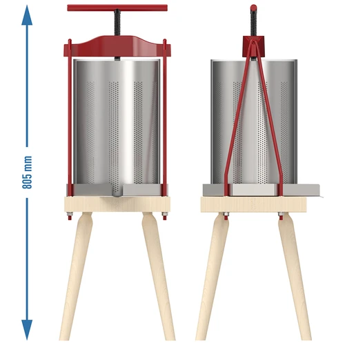 Rėminis vaisių presas – su metaliniu krepšiu, 10 l - 6