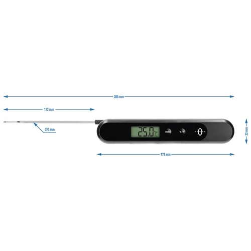 Rankiniu būdu įkraunamas elektroninis virtuvinis termometras - 8