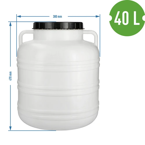 Rauginimo statinė 40 l - balta, su rankenomis - 8