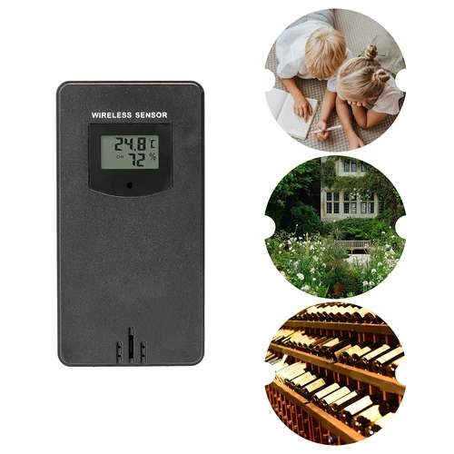 RCC meteorologinė stotelė – elektroninė, su apšvietimu, belaidė, su jutikliu, juoda - 19