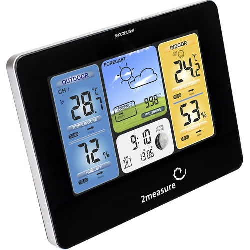 RCC meteorologinė stotelė – elektroninė, su apšvietimu, belaidė, su jutikliu, juoda - 6