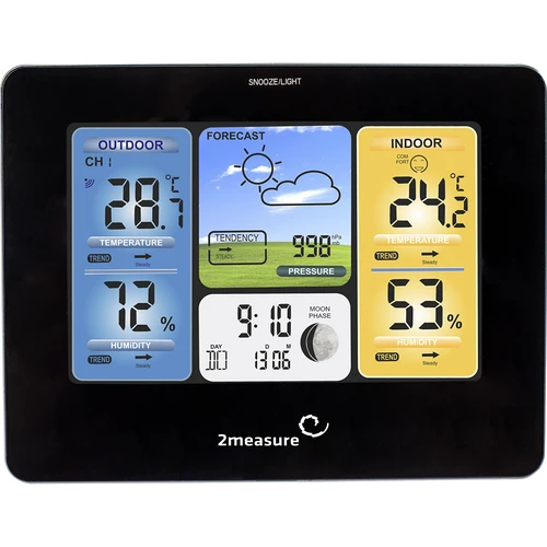 RCC meteorologinė stotelė – elektroninė, su apšvietimu, belaidė, su jutikliu, juoda - 4