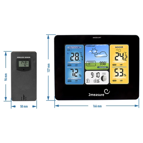 RCC meteorologinė stotelė – elektroninė, su apšvietimu, belaidė, su jutikliu, juoda - 11