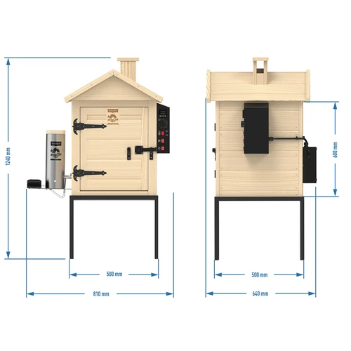 Rūkykla 115 l dragON Wood 60E, medinė, su elektriniu kaitinimo moduliu ir valdikliu - 12