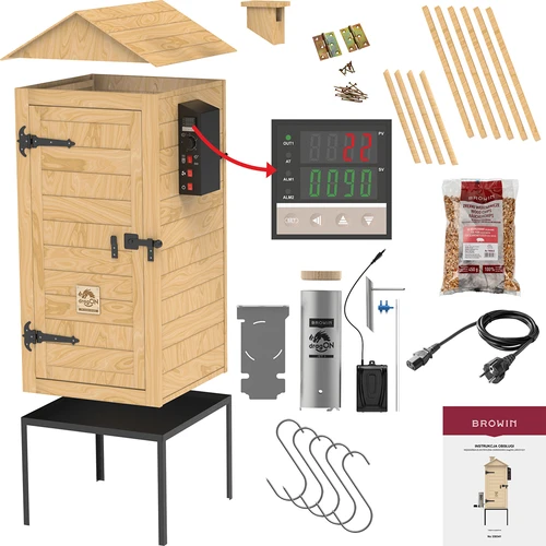 Rūkykla 200 L dragON Larch E21 - iš maumedžio, su elektriniu kaitinimo moduliu ir valdikliu
