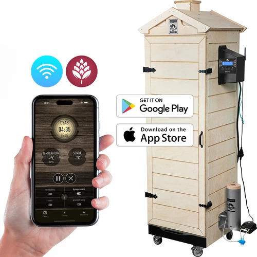 Rūkykla dragON PLYWOOD NATURE – berėmė, modulinė, su Wi‑Fi valdikliu, 320 l