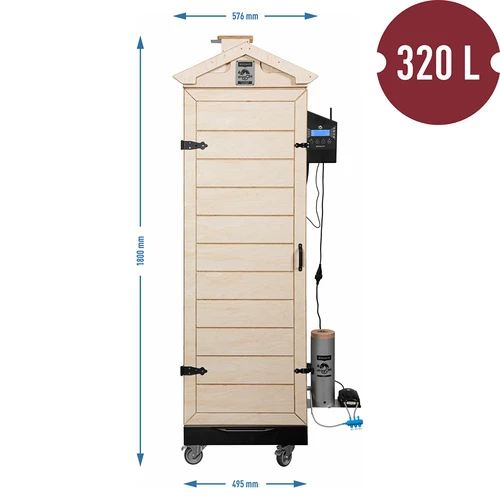 Rūkykla dragON PLYWOOD NATURE – berėmė, modulinė, su Wi‑Fi valdikliu, 320 l - 8
