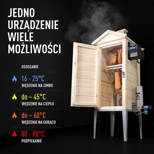 Rūkykla su Wi‑Fi, 200 l – dragON WOOD 100IQ su elektriniu šildymo moduliu ir valdikliu - 5
