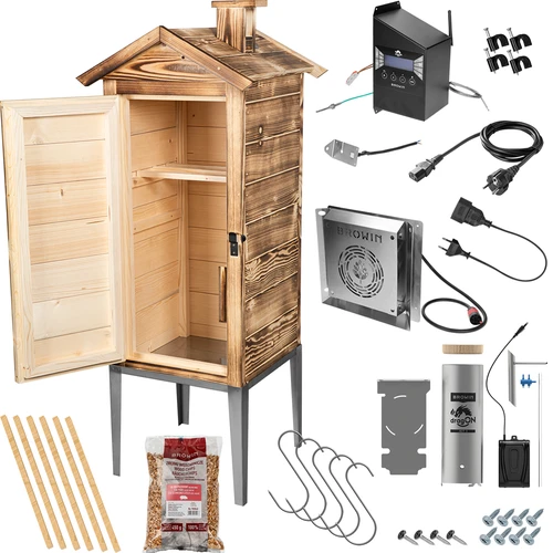 Rūkykla su Wi‑Fi, 200 L – dragON WOOD 100IQ su elektriniu šildymo moduliu ir valdikliu, malkomis kūrenama - 3