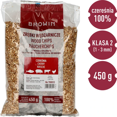 Rūkymo/griliavimo drožlės, trešnių, 450 g, 2 kl. - 3