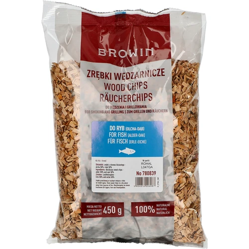 Rūkymo/grilinimo drožlės, 50% ąžuolas + 50% alksnis, 450 g, kl. 8