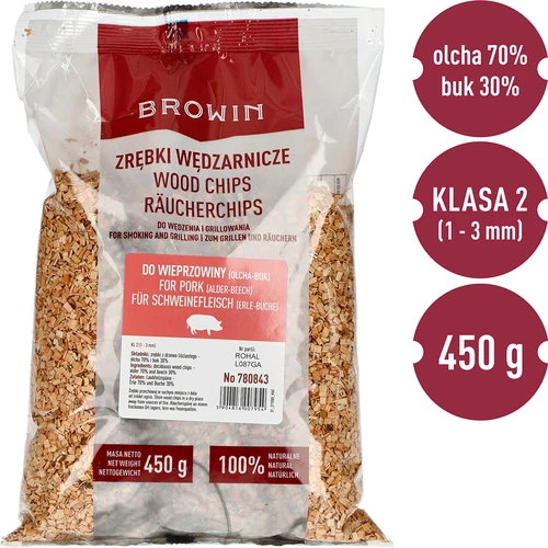 Skiedros rūkymui/grilinimui 70% alksnis + 30% bukas, 450 g, 2 kl. - 3
