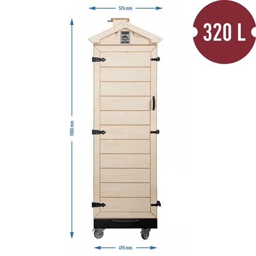 Rūkymo kamera iš sertifikuotos faneros, berėmė, 320 l, su ratukais - 4