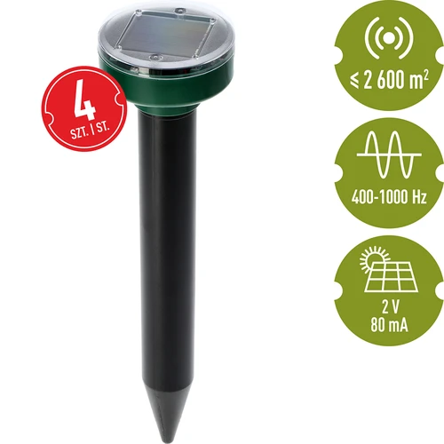 Saulės energija maitinamas kurmių atbaidytuvas – veiksminga, saugi ir humaniška Jūsų sodo apsauga, 4 vnt. rinkinys - 8