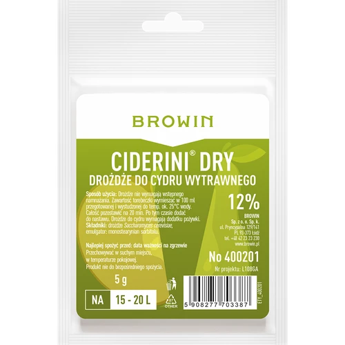 Sidro mielės Ciderini Dry, 5 g  - 1 