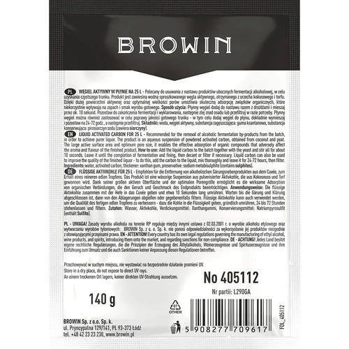 Skysta aktyvuota anglis, skirta 25 l, 140 g - 2