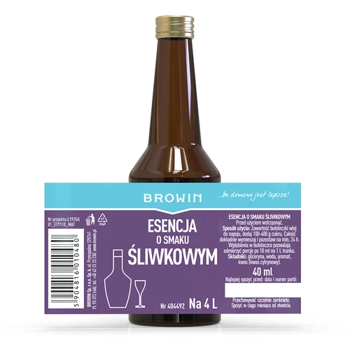 Slyvų skonio esencija, skirta 4 L alkoholio, 40 ml - 4
