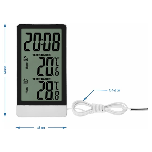 Soens prekės ženklo elektroninis termometras – su zondu, baltas - 6