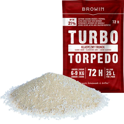 Spiritinės mielės Turbo Torpedo 72 h 21% - 120 g - 3