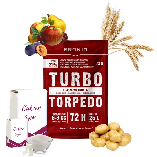 Spiritinės mielės Turbo Torpedo 72 h 21% - 120 g - 4