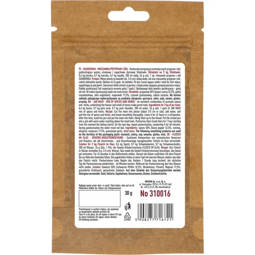 Stiklaininė dešra – žolelių ir prieskonių mišinys, 30 g - 2