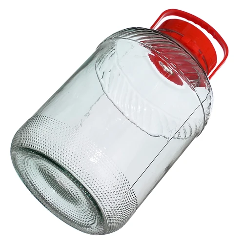 Stiklainis 10 L su plastikiniu dangčiu - 2