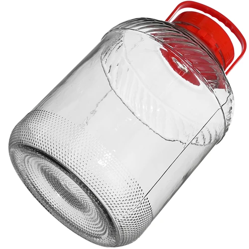 Stiklainis 15 L su plastikiniu dangčiu - 4
