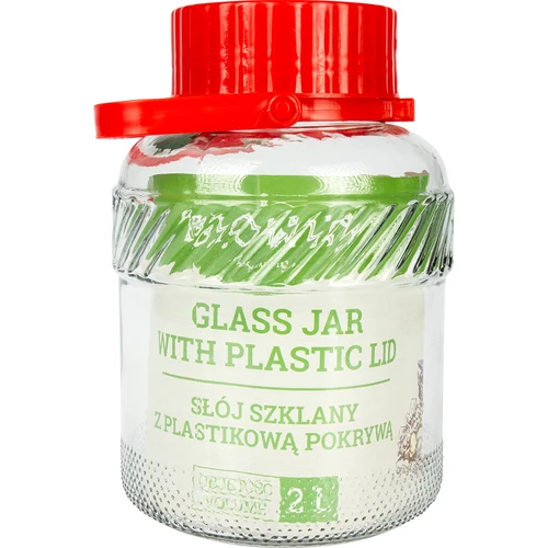 Stiklainis 2 l su plastikiniu dangteliu