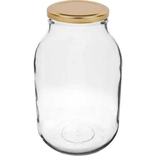 Stiklainis 3 L - 1 vnt., auksinis užsukamas dangtelis (fi 100)
