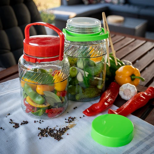 Stiklainis 3 l su plastikiniu dangčiu - 7