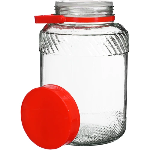 Stiklainis 3 l su plastikiniu dangčiu
