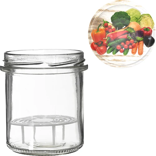 Stiklainis 350 ml su dangteliu ir prispaudėju - 6 vnt. - 8