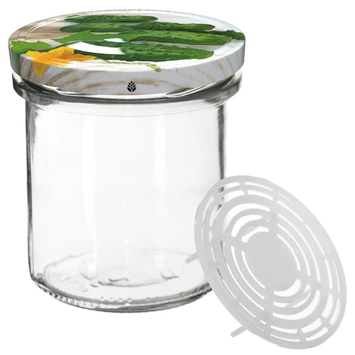 Stiklainis 350 ml su dangteliu ir prispaudėju - 6 vnt. - 4