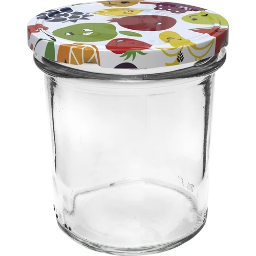 Stiklainis 350 ml su spalvotu užsukamu dangteliu - 6 vnt. - 3