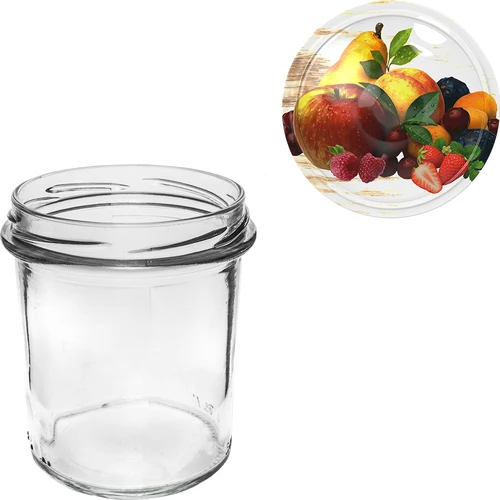 Stiklainis 350 ml su spalvotu užsukamu dangteliu - 6 vnt. - 5