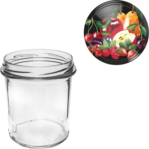 Stiklainis 350 ml su spalvotu užsukamu dangteliu - 6 vnt. - 8