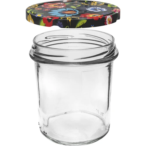 Stiklainis 350 ml su spalvotu užsukamu dangteliu - 6 vnt. - 4