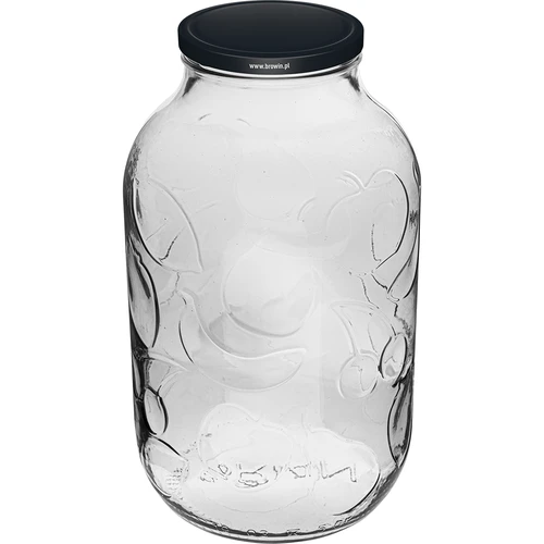 Stiklainis 5 l su spalvotu užsukamu dangteliu fi 100